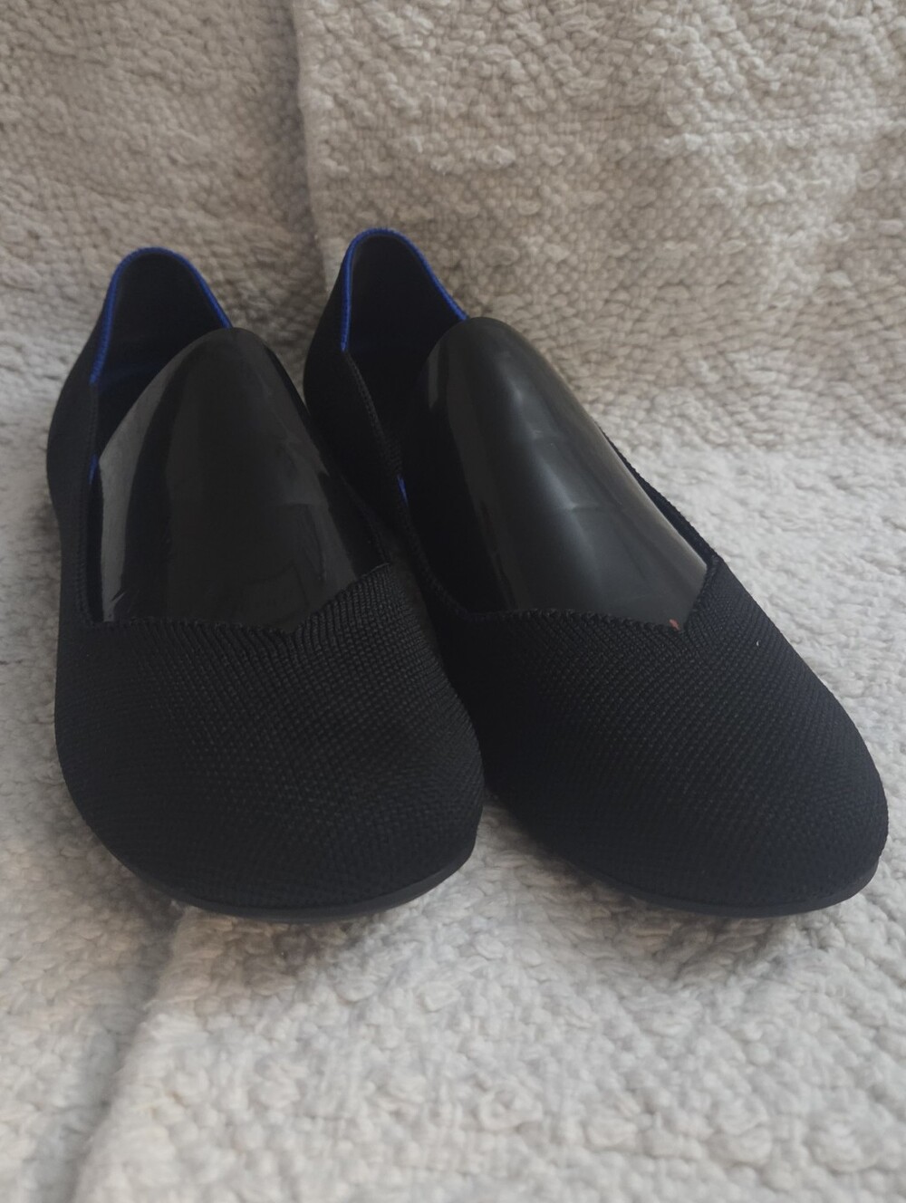 Rothys The Flat Black Solid Knit Rounded Toe Ballet Flats Shoes Original W8 - Picture 2 of 11